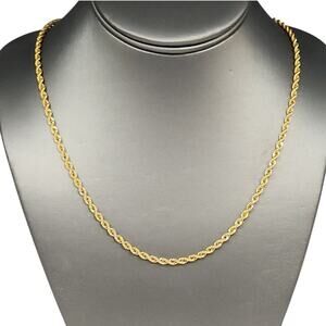 Beautiful 21k Yellow Gold Rope Chain Necklace 22"